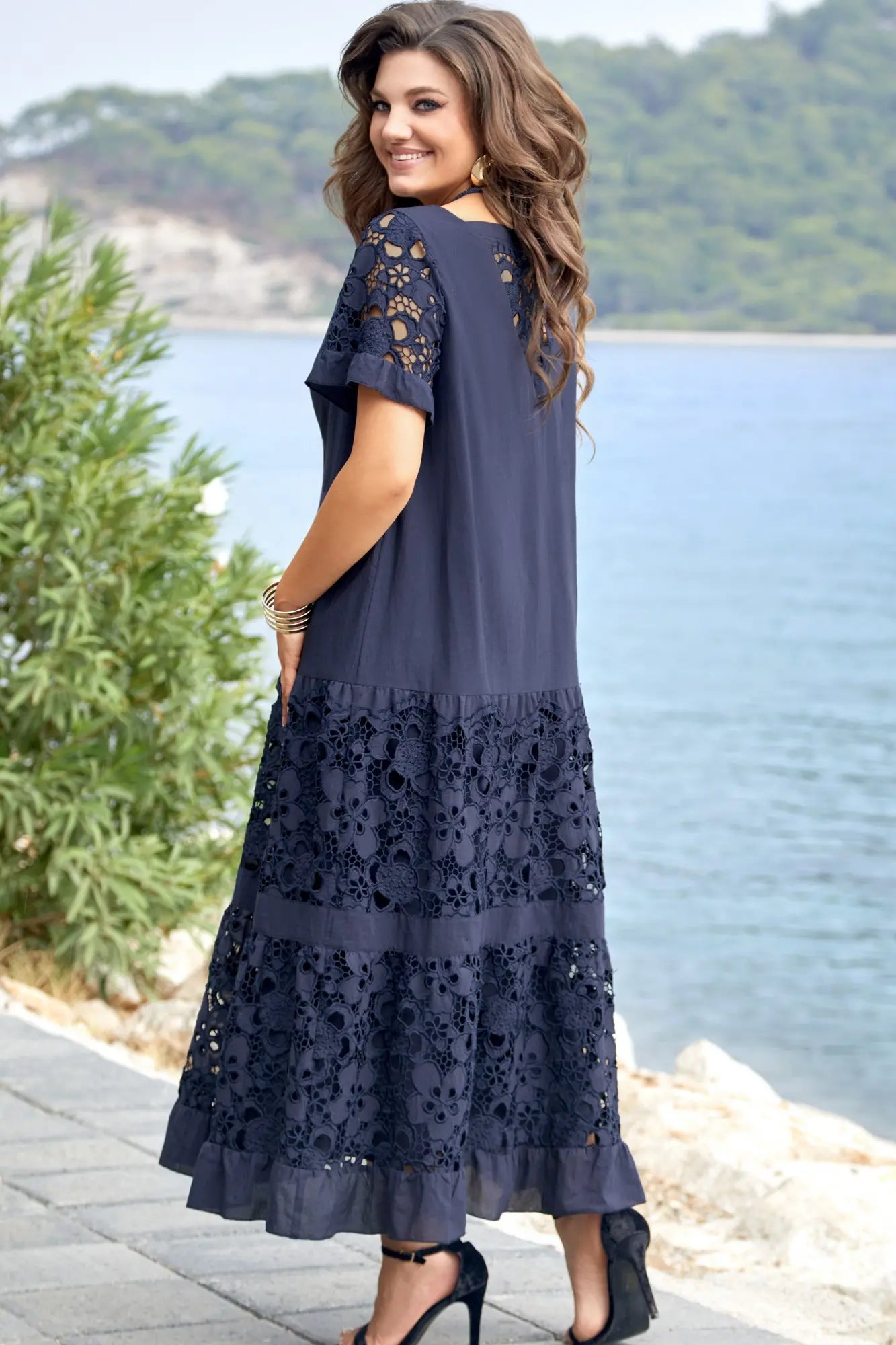 Caroline™ | Elegant Navy Dress
