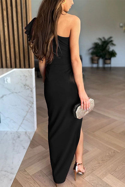 Liva™ | Flowy Ruffle Slit Dress