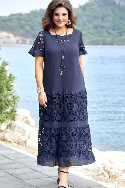 Caroline™ | Elegant Navy Dress