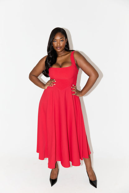 Celeste™ | Airy Charm Midi Dress